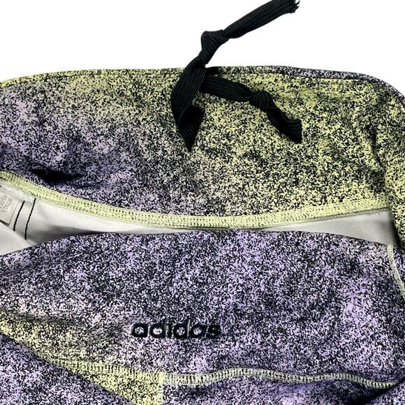 Adidas Feel Brilliant 7/8 Training Leggings L Yellow Tint Black Athletic Pull On - Picture 14 of 15